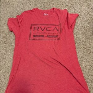 RVCA Vintage Dye Slim Fit Tee in Red